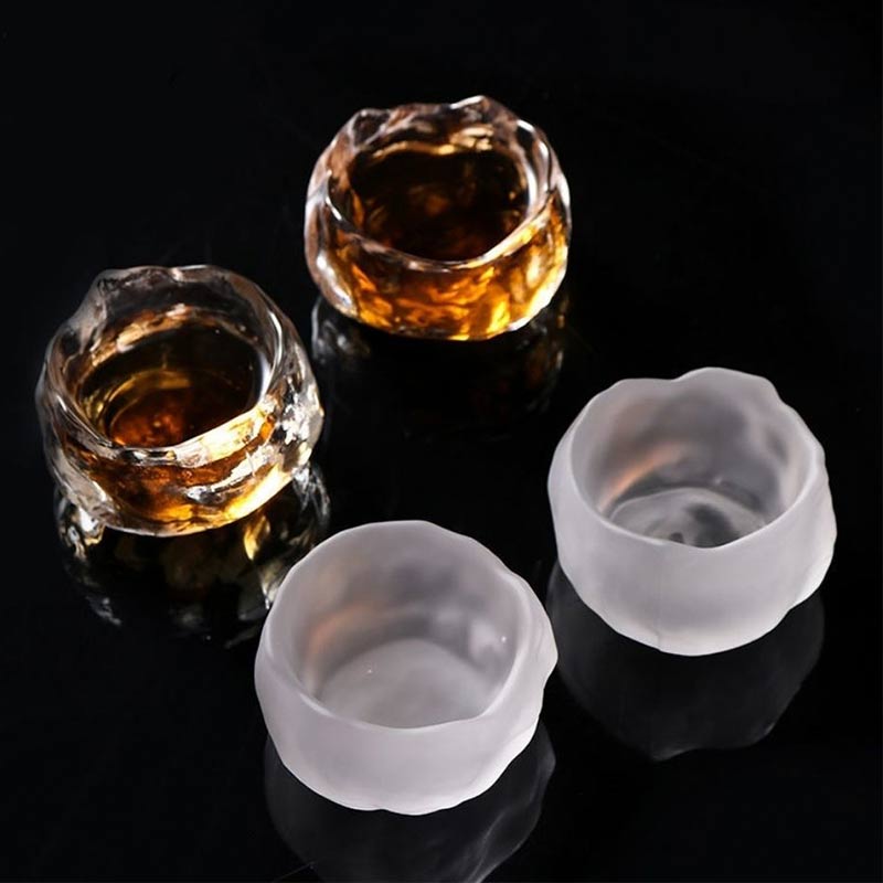 1 Stück Glastasse im japanischen Stil zur Verkostung transparente/gefrorene Teetassen Weißweintasse Kongfu Master Teetasse 