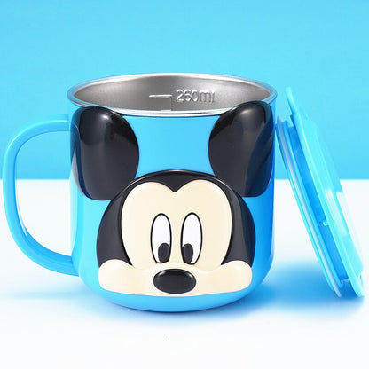 Disney Cups Frozen Elsa Anna Princess Cartoon Milk Cup Mugs 3D Mickey Minnie Rustfritt Steel Cup Baby Kids Girls Coffee Mug
