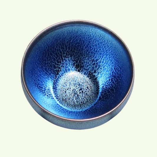 Jian Zhan Handmade Blue Sky Tenmoku Tea Cup Natural Clay Glaze Fire 1300 Celcius 도자기 차 그릇 세라믹 찻잔 아래 가마
