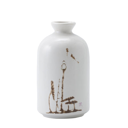 زجاجة عطر من السيراميك، مزهرية سيراميك صغيرة مبتكرة لتزيين المنزل، زهور مائية