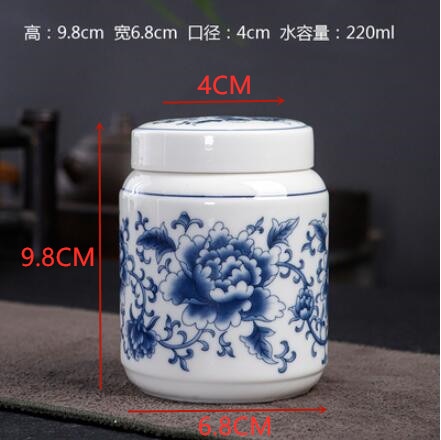 Chińska niebiesko-biała porcelana ceramika pojemnik na herbatę Tieguanyin zamknięte pojemniki podróżna torebka na herbatę pudełko do przechowywania pojemnik na kawę