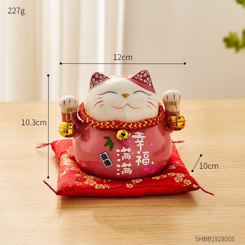 Sala criativa Cerâmica Maneki Neko Piggy Bank Japonês Lucky Cat Feng Shui Home Fortune Money Box Room Decoração Presentes