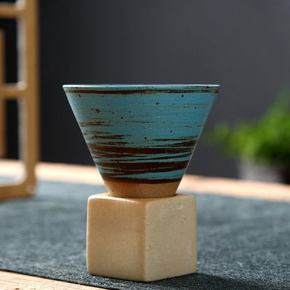 1PCSクリエイティブレトロレトロコーヒーカップラフ陶器ティーカップ日本語ラテプルフラワー磁器カップ家庭用新しい陶器マグカップ