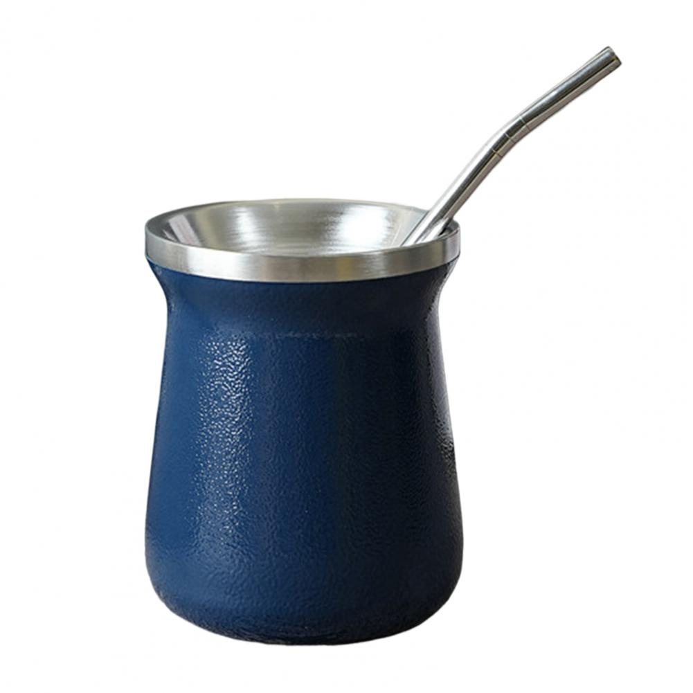 Practical Mate Cup Stainless Steel Tea Cup with Straw Anti-rust Portable Drinking Mate Cup  Drinking Water