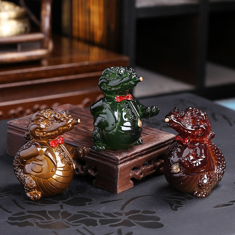 Color Changing Tea Pet Creative Crocodile Resin Decorations Tea Utensils Watering Color Changing Tea Accessories