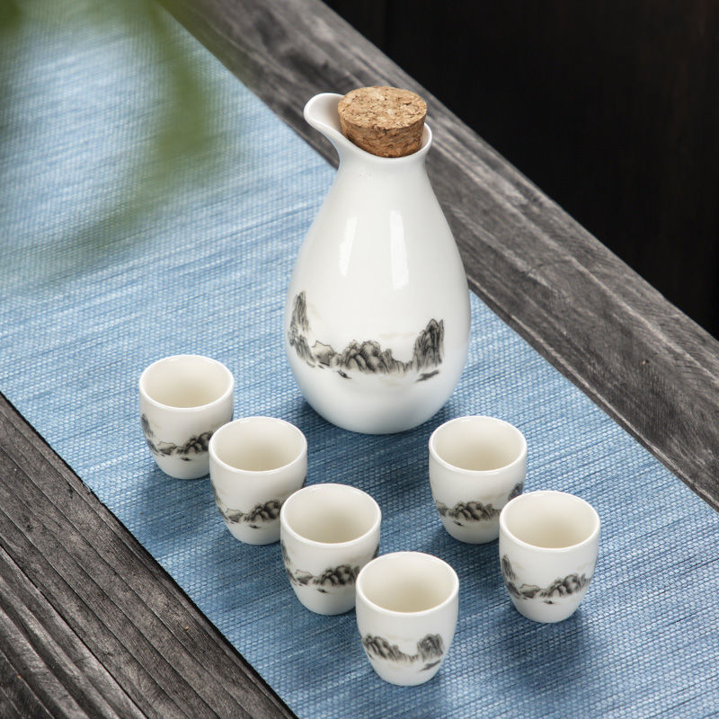 Service à vin de Style japonais, tasse à saké, pichet en céramique, distributeur de vin, carafe, petite tasse à vin, petit verre à vin, une bouchée