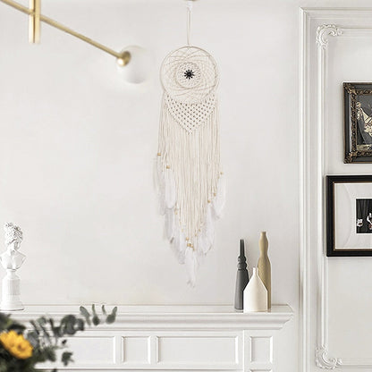 Makrame Dream Catcher Dinding Besar Menggantung Dekorasi Rumah Dreamcatcher Cotton Rope Tassel Woven Bohemian Wall Hanging Room Decoration