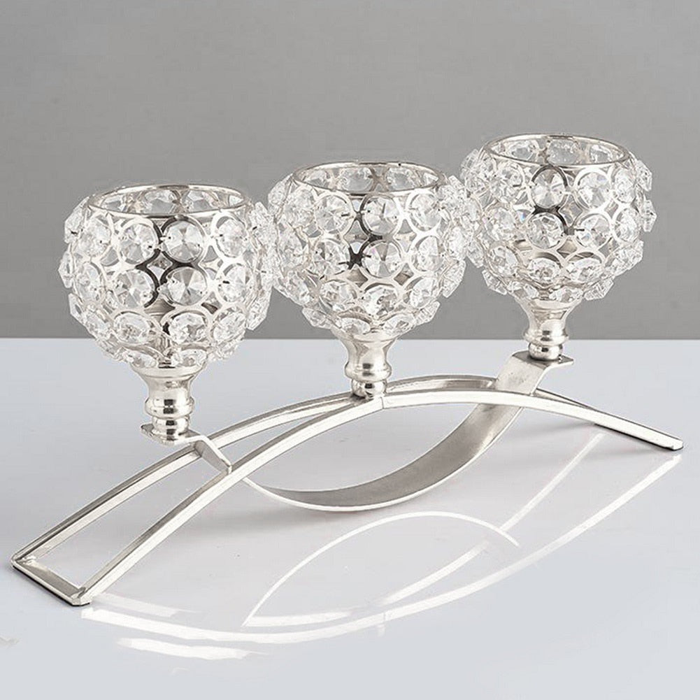 Metallys indehavere Candlestick Crystal Coffee Spisebord Centerpieces Stand Candlesticks Wedding Jul Home Decoration