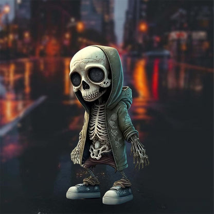 Hartsi viileä luurankokuviot Halloween Skeleton Figurine Skull Kamalaa koristeet Auton kojetaulu Pöydän sisustus