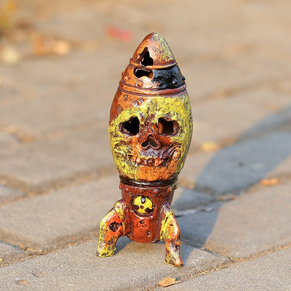 Garten-Halloween-Skelettbombe, Schädelbombe, Atomsprengkopf, Harz, dekoratives Kunsthandwerk, Ornament 