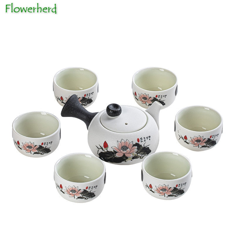 Snowflake Glaze Keramic Kung Fu Tea Set Gift Box Teaware Pottery Creative Tea Pot and Cup Set čajové šálky sady 6 čínských čajových sad
