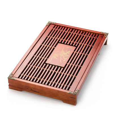 Solid Wood Tea Tray Opslag Water Drainage Dubbele gebruik theeset theeset Chinese theesalon ceremonie gereedschap