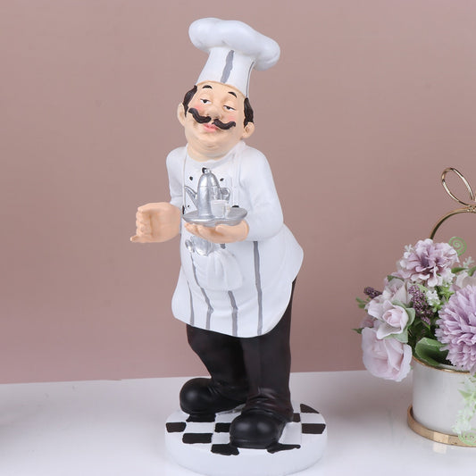 Statue chef cucina figurina ornamento figurine in resina italiana cucina scultura grassa figura francese decorazione di decorazioni tavolo