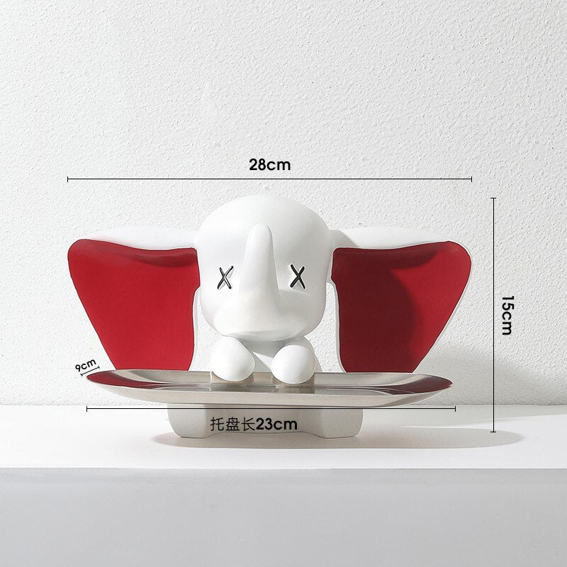 Yaratıcı Akıllı Dumbo Tepsi Ev Dekorasyon Sanat Heykeli Giriş Anahtar Depolama Oturma Odası Dekorasyon Tepsi Karikatür Ev Dekorasyon