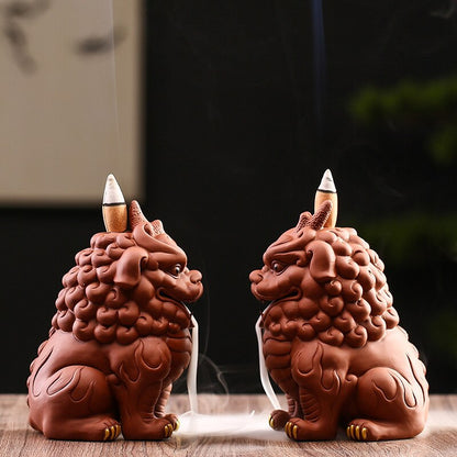 Yaratıcı Backflow Tütsü Brülör Sandal Ağacı Pixiu Mor Kum Çay Pet Dekorasyon Butik Çay Masası Kung Fu Çay Set Aksesuarları