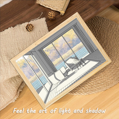 LED Dekorativ lätt målning Bedside Picture Style Creative Modern Simulate Sunshine Ritning Night Light Gift