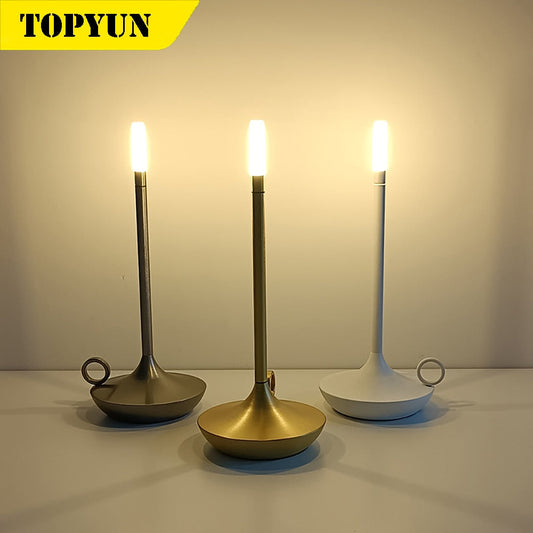 Lampa stołowa do sypialni bezprzewodowa lampa dotykowa kemping świeca kreatywna lampka ładowna lampa biurka USB-C