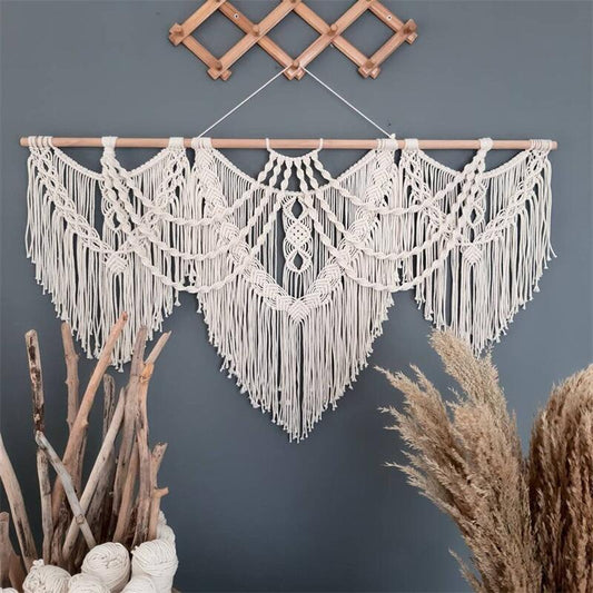 Large Macrame Wall Hanging Tapestry Bohemian Style Handwoven Tapestry For Home Decor Living Room Bedroom Background Decoration
