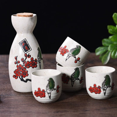 Set de sake japonés Conjunto de vinos frutas taza de sake casera de vino baijiu taza de vino de cerámica juego de vino de sake de sake