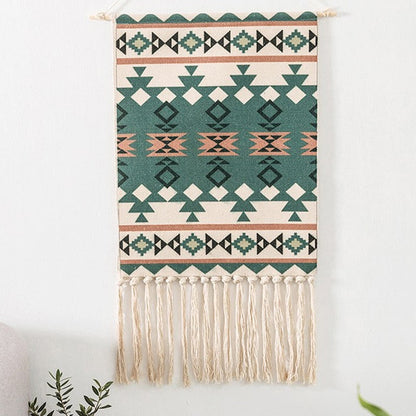 Bohemian Tapestry Macrame Wall Hangings Decor Home Decor Bawełny lniany frędzle ręcznie robione tkaninowe geometryczne płótno tło tło gobeliny