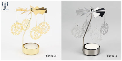 1 st metall varm roterande ljushållare jul roterande ljushållare middag party bröllop fest ljusstakar dekoration gåva