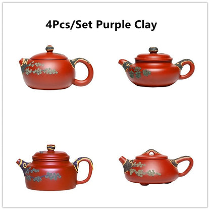 YIXING TEA POT TEAPOT TEA POTフィルター手作り紫色の粘土ティーウェアカスタマイズされたギフトドリンクウェアセット