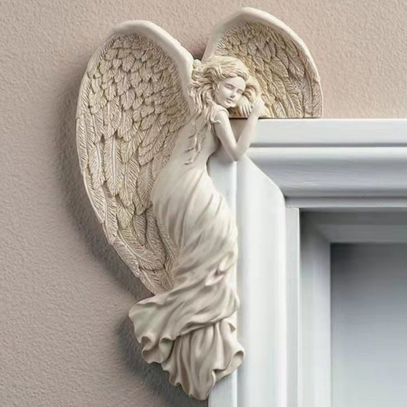 Salvation Angel Door Frame Awakening Malaikat Wing Patung Patung Gantung Hiasan Pintu Rangka Hiasan Resin Resin Hiasan Rumah