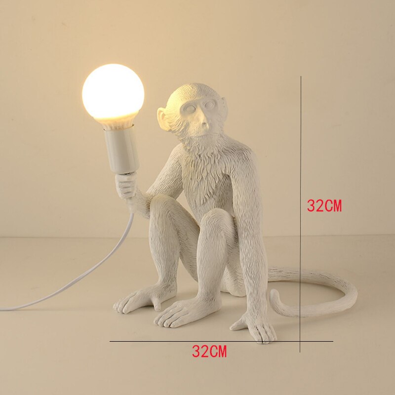 Arte moderna de arte de macaco de macaco resina luminária de piso LED para sala de estudo Sala de estudo Luzes de teto do corredor Decoração de interiores