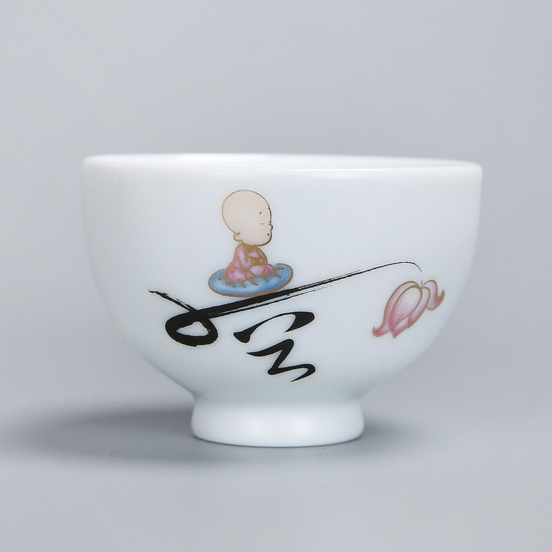 1 stk te kopper pu er teverktøy Kungfu Tea Cup gave Drikke Tea Tool Ceramic White Jade Porcelain