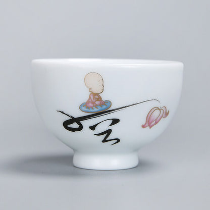 1pcs tazas de té herramientas de té kungfu tazón de té herramienta de té herramienta de té cerámica blanca jade porcelana