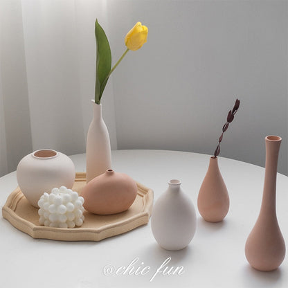 1pc Frosted Ceramic Vase Hjem dekorasjon Ceramicflower Vase Photography Props