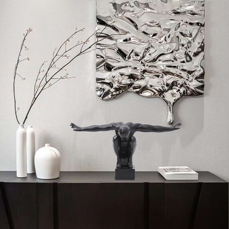 Abstrakti tyyli abstrakti lentolehtisen hartsikoristeet ylimääräinen huone kodinsisustustarvikkeet patsaita taide moderni kodinsisustuslahja