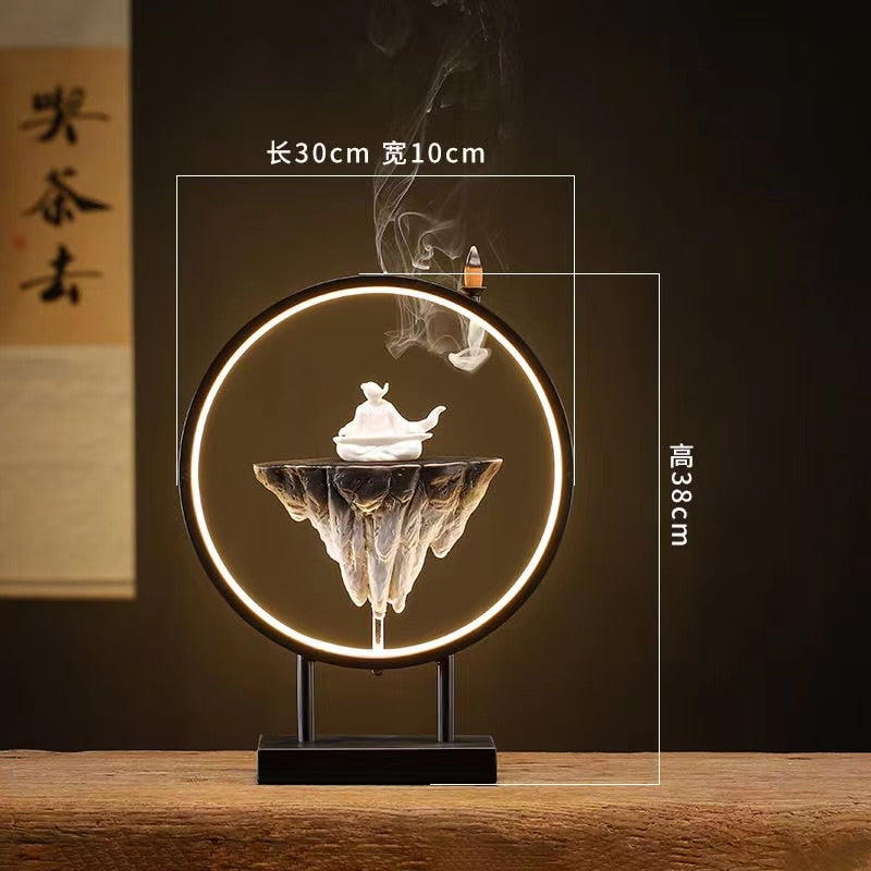 Ryggflöde rökelse brännare hushållsledande ljusring vardagsrum keramiskt smältljus brännare hållare kreativ kinesisk heminredning