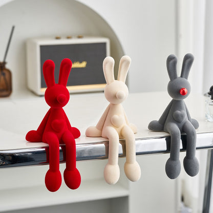 Nordic Abstrak Rabbit Patung -patung Berbarisan Kelinci Patung Resin Modern Dekorasi Seni Desktop Patung Kerajinan Ornamen Dekorasi Rumah