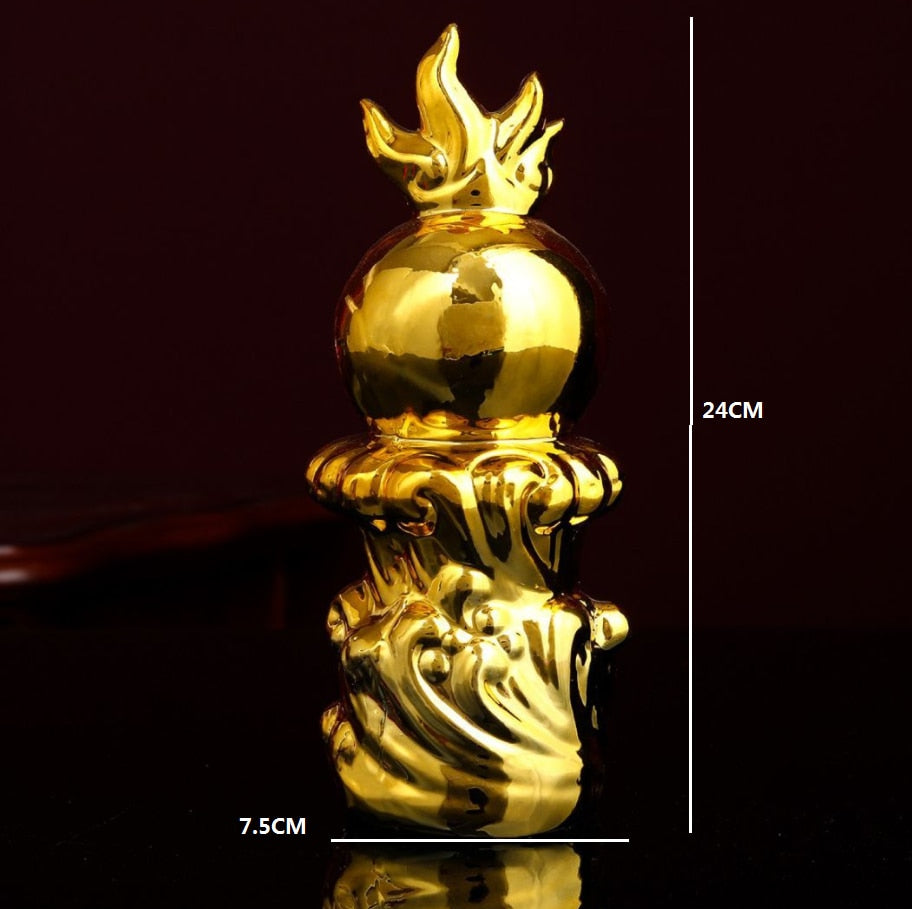 30CM Gute Glück Goldenen Drachen Chinesische Sternzeichen Zwölf Statue Gold Drachen Statue Tiere Skulptur Figuren Desktop Dekoration