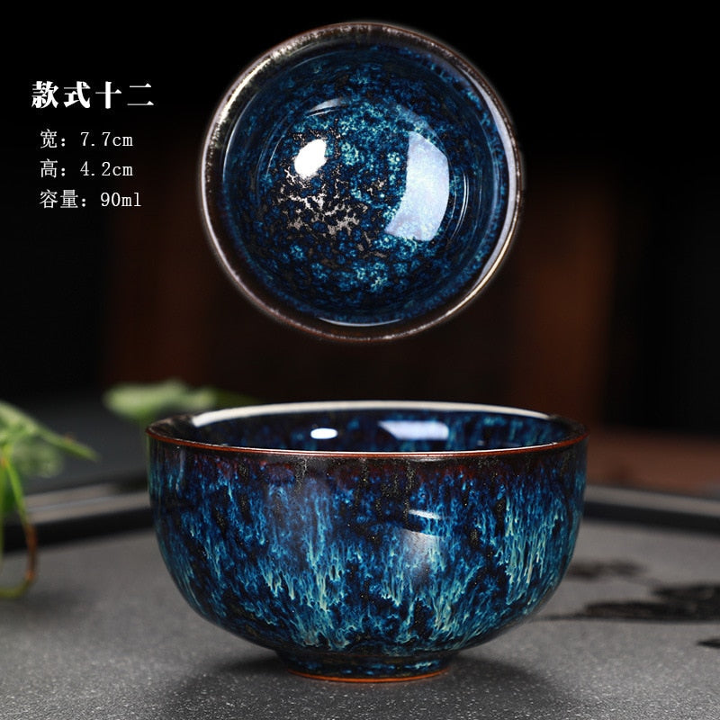 Большая чайная чашка Ютеки Тенмоку воссоздает керамическую чашу для чая по технологии древней династии Сун/ЦЗЯНЬЧЖАНЬ