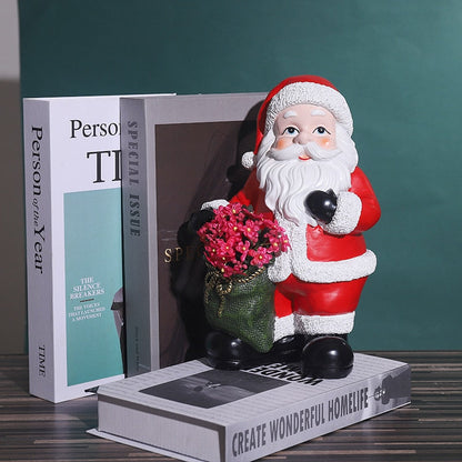 Vánoční Santa Claus Figure Sochy Rezinesová řemesla váza sochařská stolní festival Ozdoba obývacího pokoje Interiér Domácí výzdoba dárek