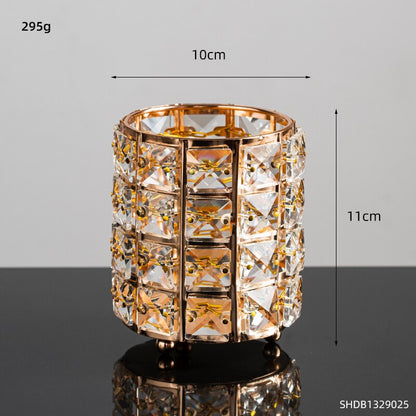 Nordic Diamond Pensil Vas Tisu Tisu Rumah Penyimpanan Logam Logam Pemegang Mewah Bilik Tidur Mewah Dapur Hiasan Hiasan Rumah