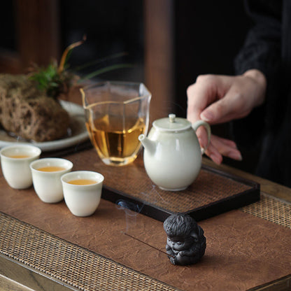 Chinoiserie Geschenk Keramik Lila Ton Keramik Affenkönig Sun Wukong Affe Räucherstäbchen Handwerk Aromatherapie Tee Haustier Schreibtischdekoration 
