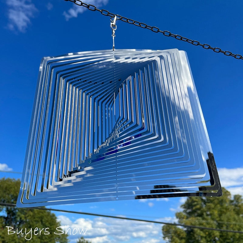 Squimes de vento quadrado Metal de metal ao ar livre decoração de pendura nórdica pingente feng shui sino de vento Carillon Decoração da sala estética