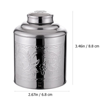 Stainless Steel Tea Caddy Tea Packaging Iron Box Household Portable Mini Metal Tea Box Small Sealed Tea Canister Food Container