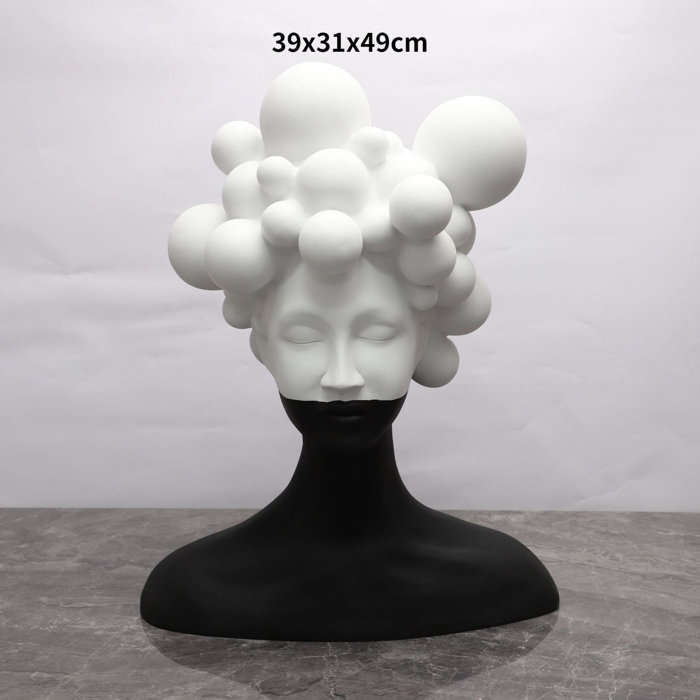 דמות אמנות פשוטה מודרנית פיסול פסל שרף קישוט יצירתי בנורה שחור לבן קישוט רך לסלון