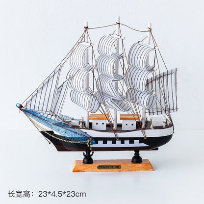 Nuevo modelo de velero de madera Modelo de la oficina Decoración de la sala de estar Crafts Decoración náutica Modelo creativo Decoración del hogar Regalo de cumpleaños