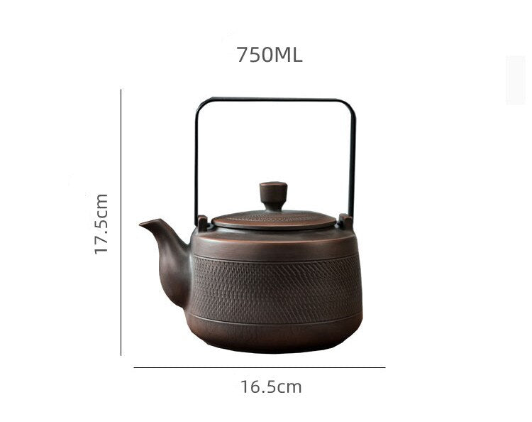 750ML Lila Keramik Teekanne Tee Maker Einzigen Topf Große Reine Manuelle Keramik Teekanne Mit Großem Fassungsvermögen Hebebalken Topf