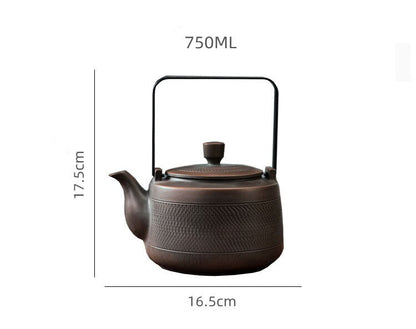 750 ml fioletowa ceramika czajnicza herbata pojedyncza garnek duży rozmiar Czysty manualny ceramiczny ceramiczny czajniczka o dużej pojemności