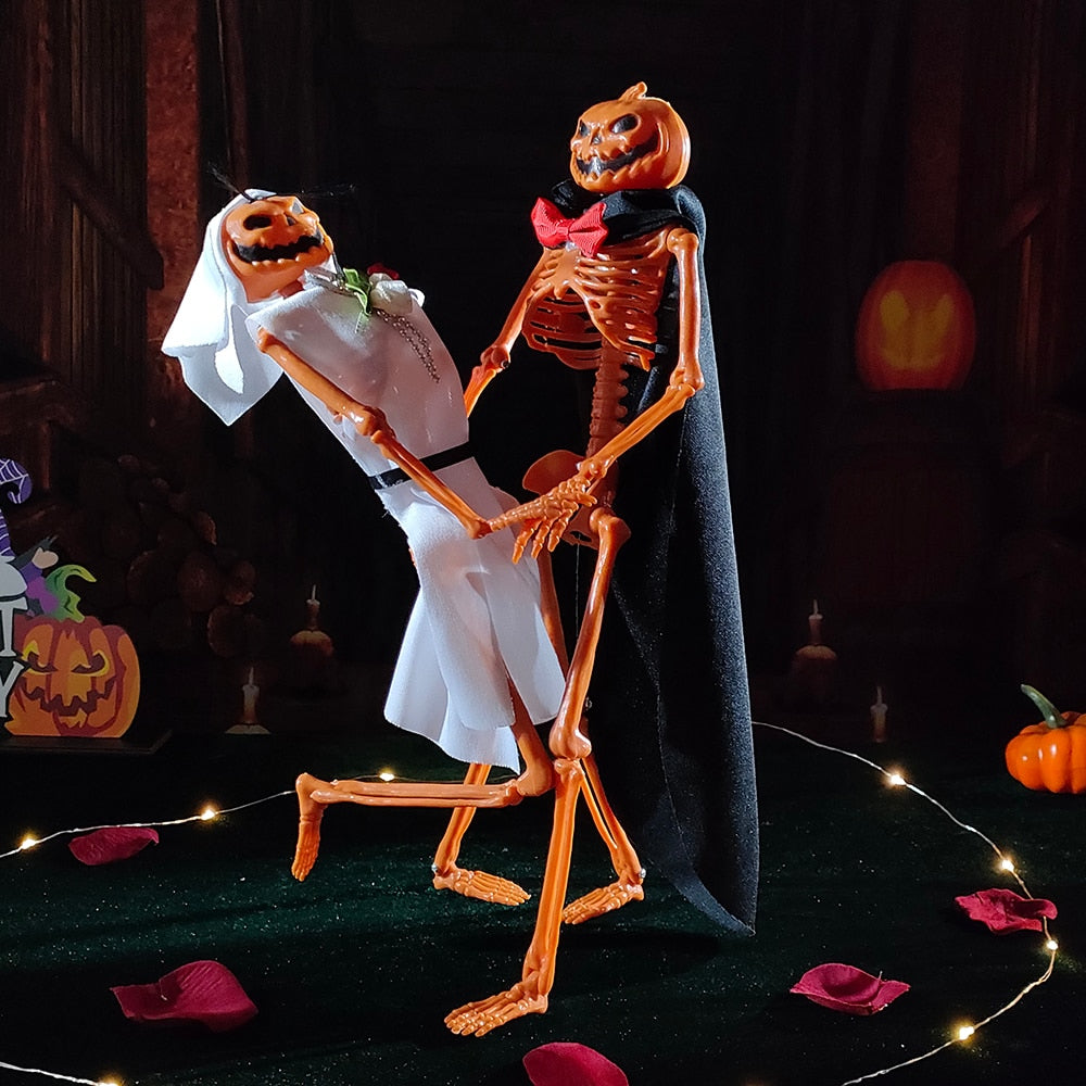 1 Set Halloween Skeleton Nevěsta a ženich Horror Human Bones Skeleton Dekorace Halloween Party Dekorace laskavosti Scary Reps