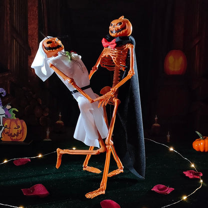 1 Sarja Halloween Skeleton Morsiamen ja sulhanen kauhu Human Bones Skeleton -koristeet Halloween Party Discoration suosii pelottavaa rekvisiitta