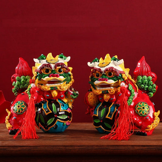 Características do estilo chinês proibido City Cultural e Creative Dragon Lion Lion Ornament Creative Jewelry Gift