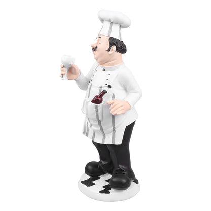 Kokki patsas keittiöhahmo koriste italialaiset hartsihahmot kokki veistos rasva ranskalainen kuvio sisustus mallipöytä