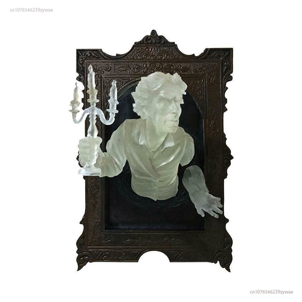 Ghost in the Mirror Wall Plaque Halloween Horror Sculpture Devil's Hand Luminous Display Mirror Resin Crafts Home Decor New 2023